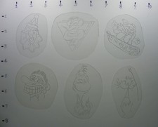 Vintage 80-90's Acetate Tattoo Stencils "Small Tats set 14". Good condition.