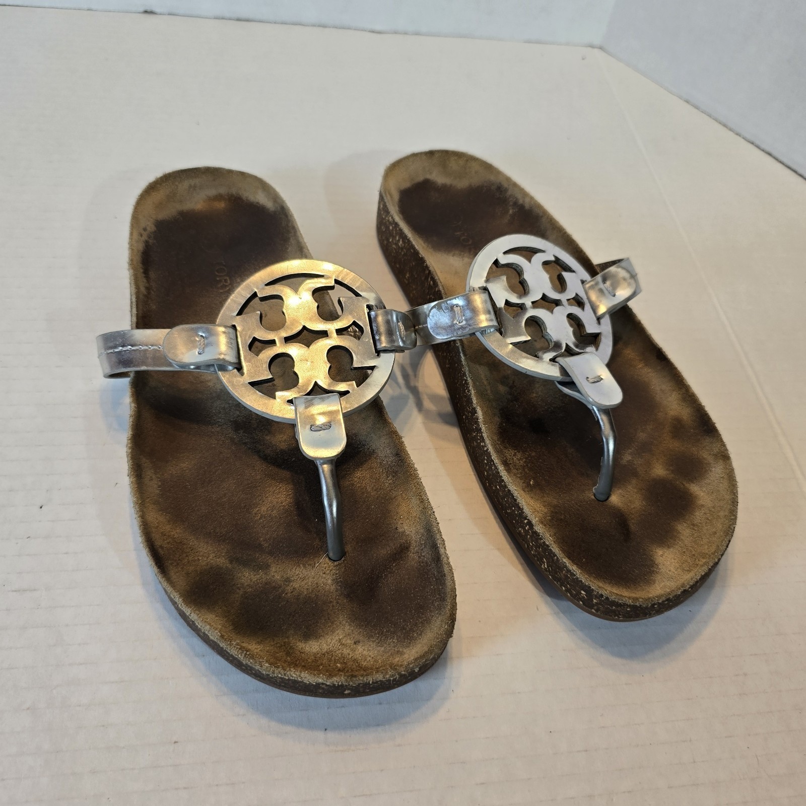 TORY BURCH MILLER CLOUD SANDAL PERFECT SILVER/ NATURAL WOMEN'S SIZE 7 $228 thumbnail 6