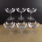 6 Waterford Ashling Champagne Tall Sherbet Glasses 4-1/8" Tall VGC Vintage