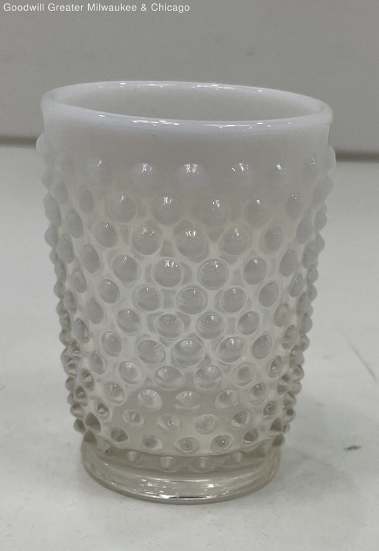 Fenton French Opalescent Hobnail Bubble Pattern Glass Tumbler Collectible