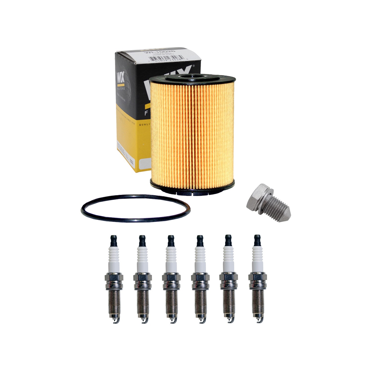 Wix Engine Oil Filter  Denso 6 Iridium LL Spark Plugs kit for Cayenne Touareg