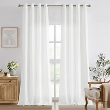 Non-See-Through White Privacy Sheer Curtains 52"W x 96"L Pack of 2 Off White