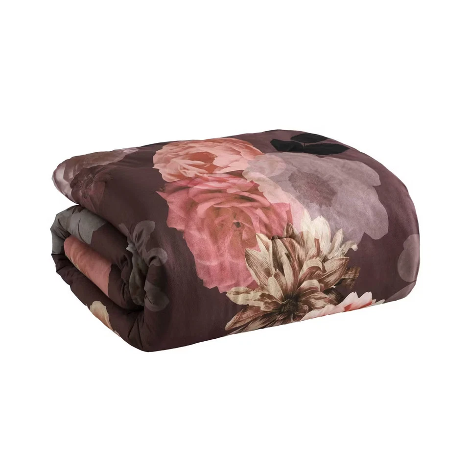 Juego de cama floral de terciopelo Queen Vita púrpura Hallmart Collectibles 5 piezas Foto 4 de 4