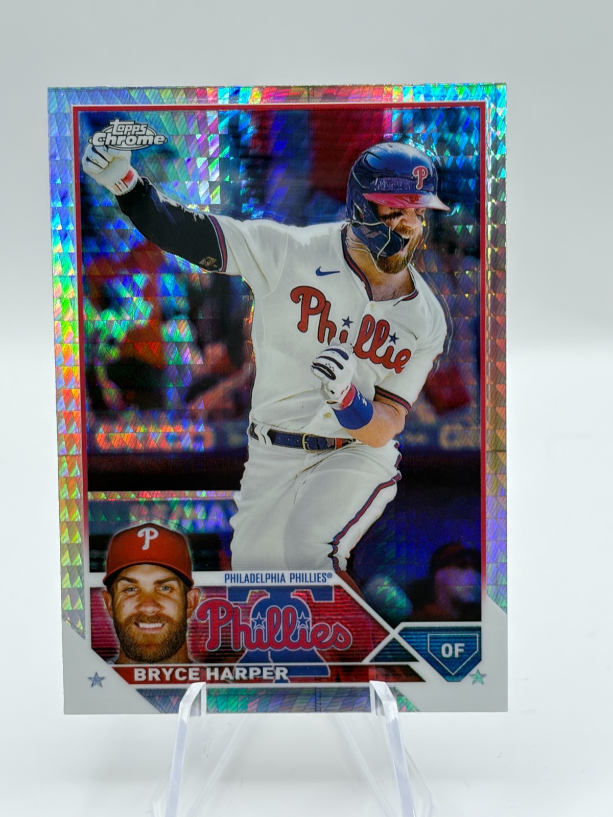 2023 Topps Chrome - Bryce Harper #3 Prism Refractor - Philadelphia Phillies