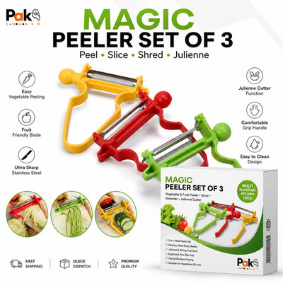 Magic Trio Sparschäler (3er Set), Gemüse-, Kartoffel- und Obstschäler, UK Arthritis