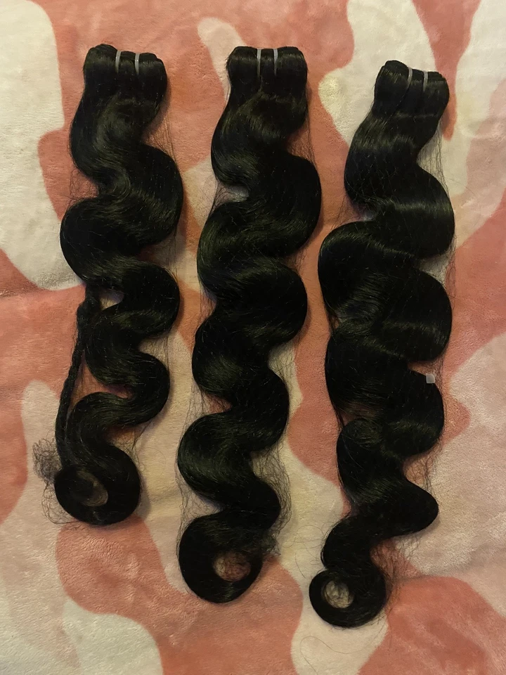 Paquetes de cabello humano indio crudo 15A paquetes de ondas corporales cabello humano, triple vida útil Foto 2 de 3