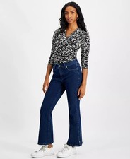 /LX046/ INC Petite High-Rise Flare Jeans Blue Sz 10P