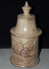 Ancien Pot Couvert VALLAURIS terre cuite Vintage 1970 Fleur Brutaliste 16cm
