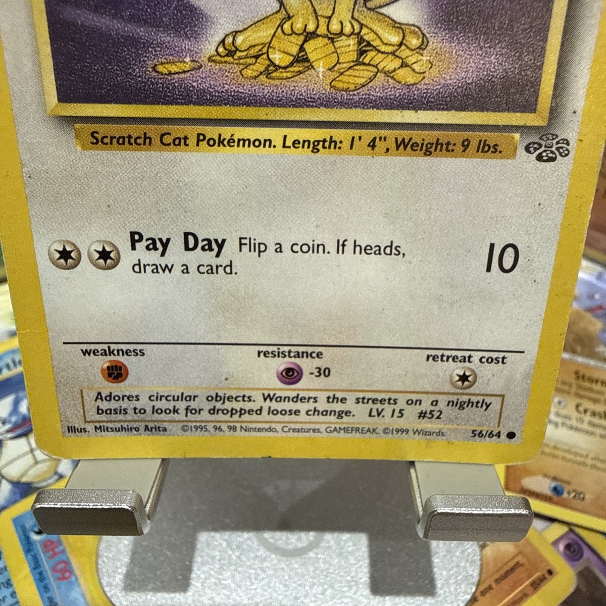 Meowth 56/64 Gold Border Jungle set Wizards Pokémon non-holo rare