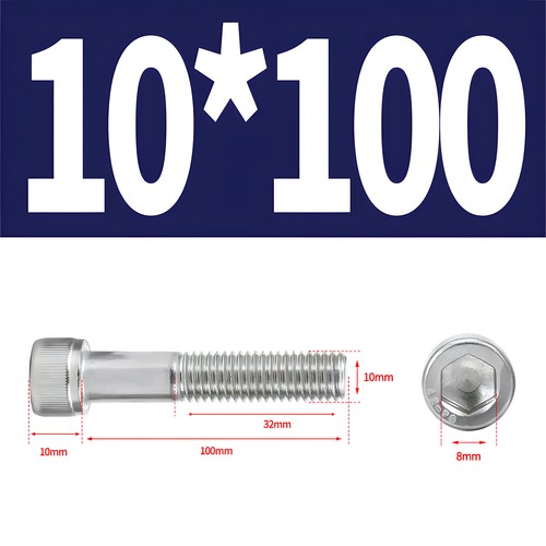 M10 (10mmØ) SOCKET CAP SCREWS A2 A4 STAINLESS STEEL ALLEN BOLTS HEX HEAD DIN 912 - Picture 23 of 28