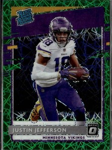 2020 Panini Donruss Optic - Base - Green Velocity Prizm #163 Justin Jefferson -