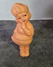 VTG PLASTIC OR CELLULOID LITTLE GIRL GREAT DETAIL 5 1/4 TALL PLEASE READ