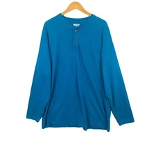 Duluth Trading Co Men's Long Tail T Shirt XL Blue Long Sleeve Round Neck Relaxed