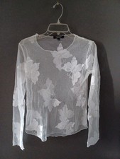 Karen Kane Lifestyle Women's Vintage Butterfly Mest Top, Size S, White