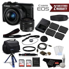 Canon EOS M100 Mirrorless Digital Camera +15-45mm Lens (Black) 2209C011 (Intl Mo