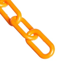 Plastic Barrier Chain, Safety Orange, 1-Inch Link Diameter, 25-Foot Length (1...