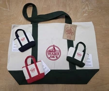 ⭐️TRADER JOE'S MICRO & LARGE Canvas Tote & Bag • 2025 Limited Edition set of 4⭐️