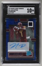 2022 Clearly Donruss Rated Rookie Blue 72/99 Jahan Dotson SGC 10 GEM Auto 0b2