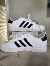 adidas Grand Court 2.0 K White/Black Lace-Up Low Top Sneakers Men's US 6 GW6511