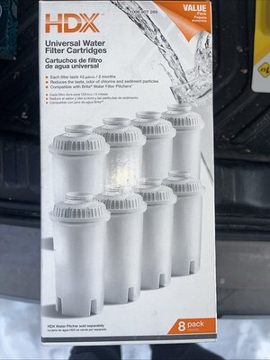 HDX Water Pitcher Replacement Water Filter Cartridges BPA Free 8-Pack