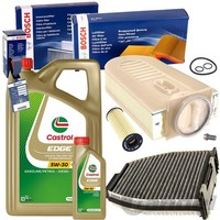 Bosch Filterset+Castrol 5W30 ÖL Passend FüR Mercedes C E Klasse W/S 204 212 GLK