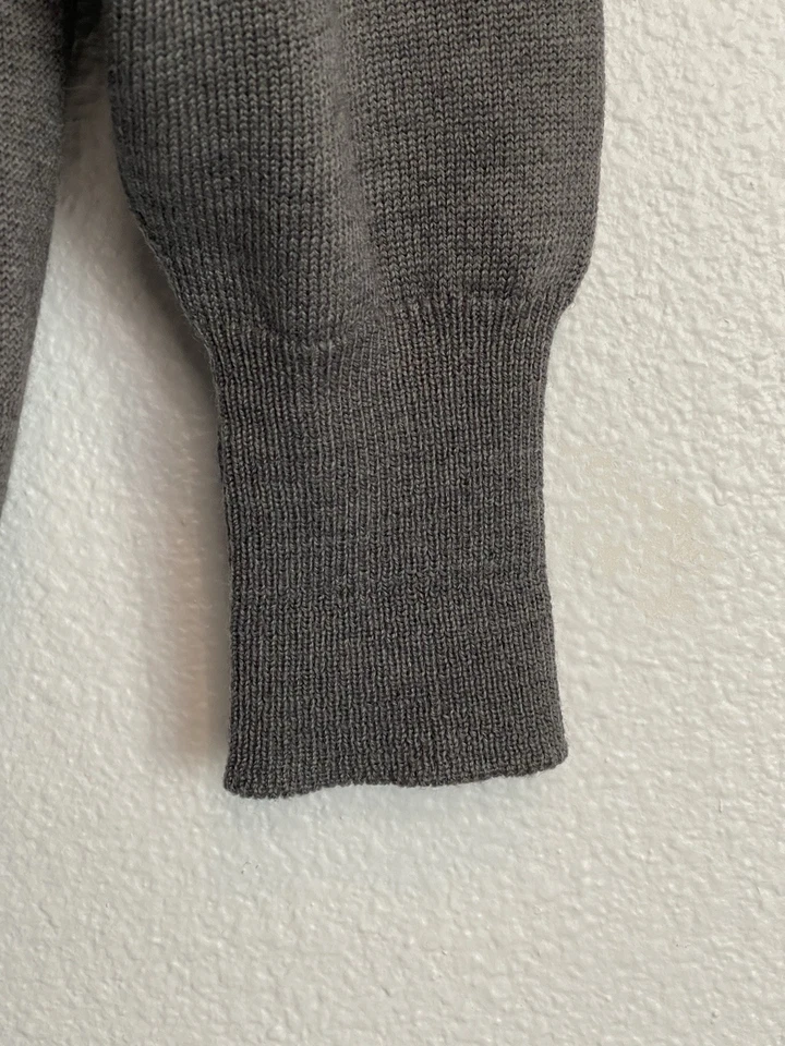 Suéter Vintage Clark Gregory 100% Lana Merino Guijarro Playa Gris Escocia Talla XL Foto 4 de 4