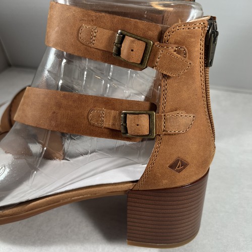 Sandalia Sperry Top-Sider Mujer CUERO Adelia York Marrón Tacón ZAPATO HEBILLA 12 M - Imagen 8 de 16