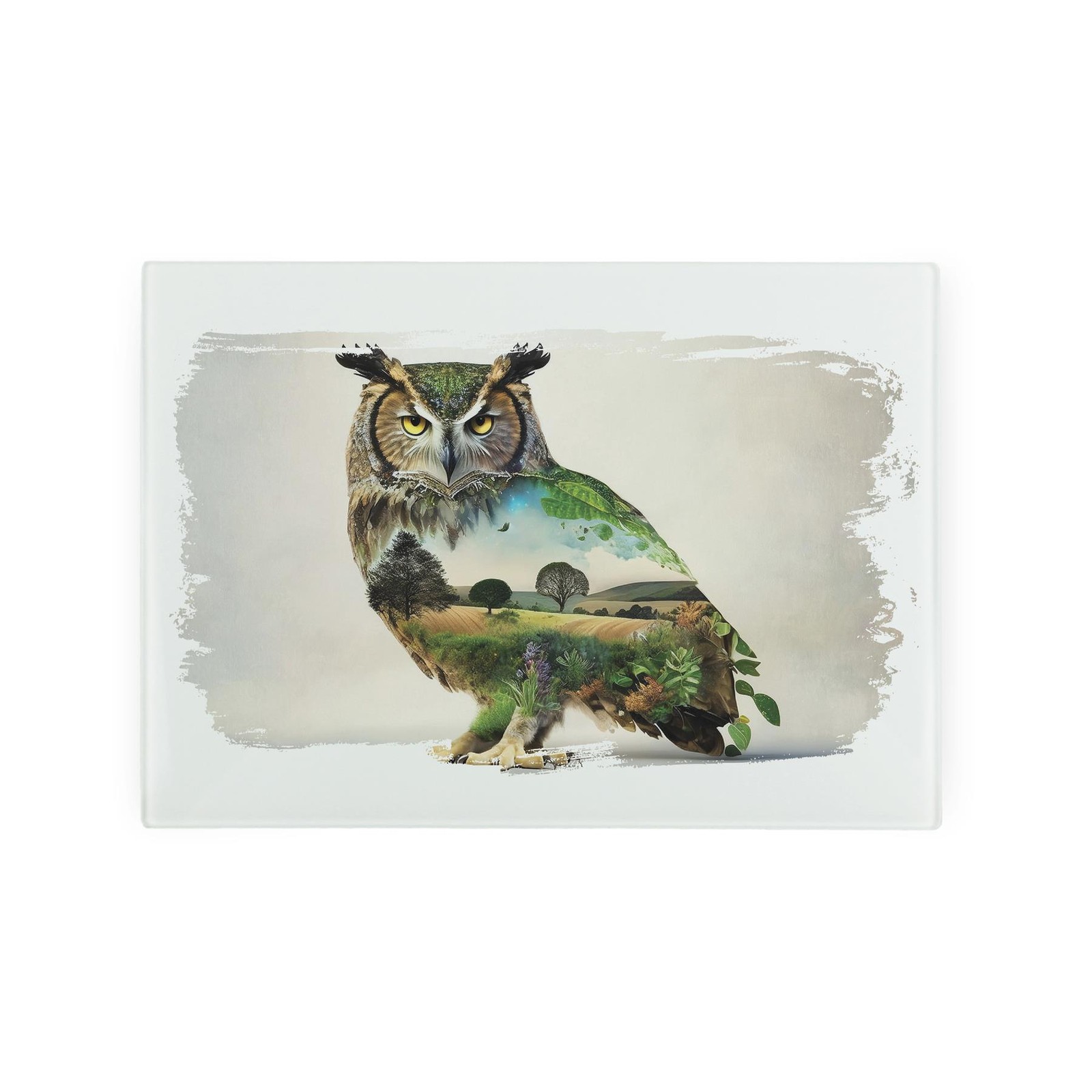 Countryside Animals Kitchen Gifts - Owl Smooth Glass Worktop Protector