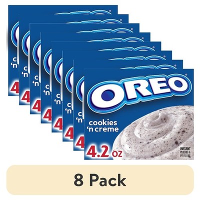 Instant Pudding & Pie Filling Mix Cookies 'n Creme Flavor 4.2 oz Box Pack of 8