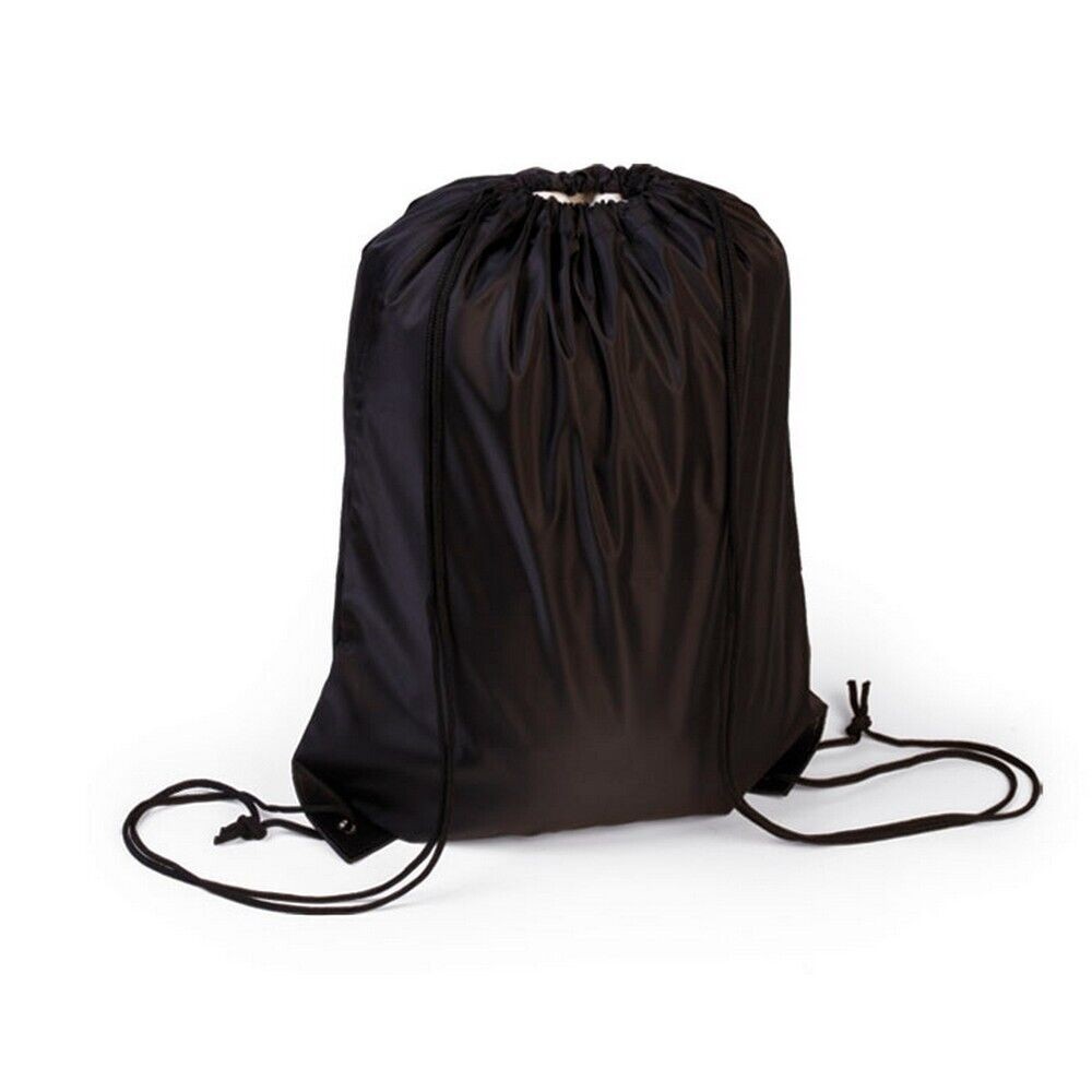 Sacca Zaino Zainetto per Sport Scuola DA Mare Gita Porta Scarpe con Corda Nero