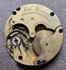 1889 SETH THOMAS 18S 7J PW LS GRADE 34 POCKET WATCH MOVEMENT & DIAL
