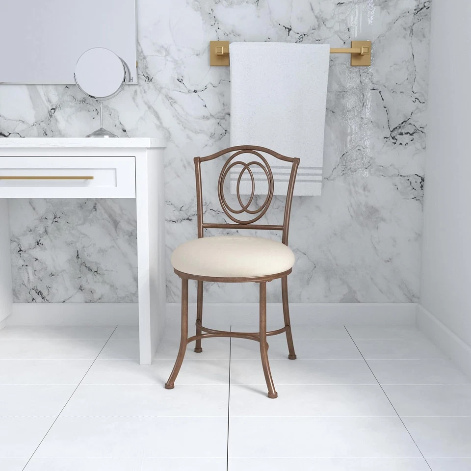 Emerson Metal Vanity Stool, Golden Bronze - Image 2 of 4