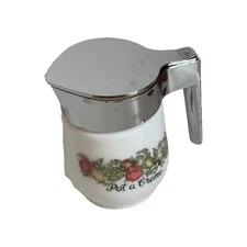 Corning Ware Spice Of Life Milk Glass Creamer Pitcher Syrup Gemco Pot A Creme