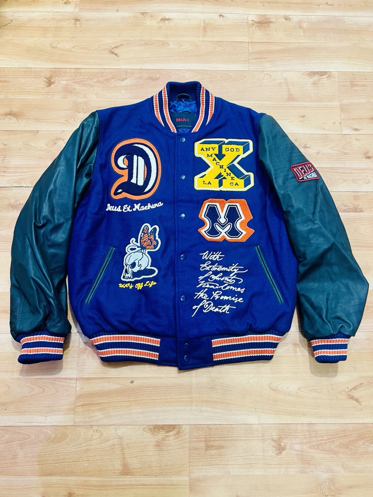 Deus Ex Machina Vintage Varsity Jacket Mens Size M Retro Style