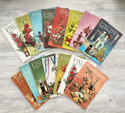 Vintage Lot of 15 Coca-Cola Pause for Living Magazines 1960-1970 Coke Soda Ads