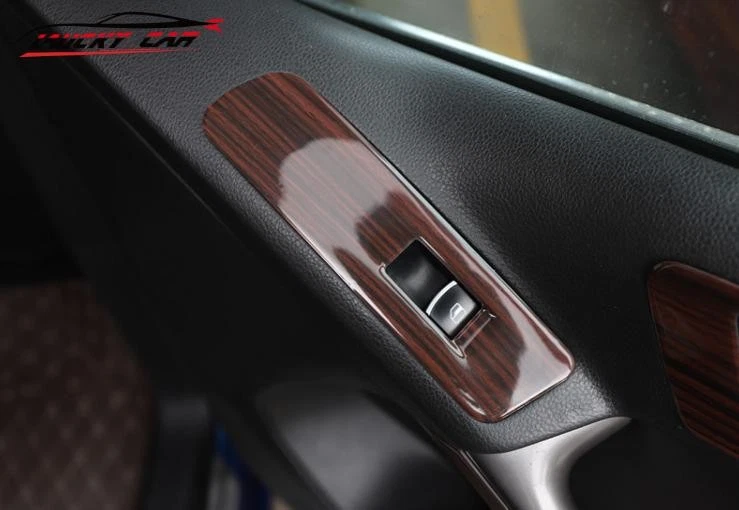 For Volkswagen Tiguan 2010-2016 Frame Red Wood Grain Window Lock Lift Panel Trim - image 3 of 4
