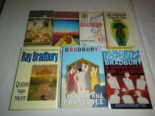 Lot of 7 PB/HC Books by Ray Bradbury - Fahrenheit 451 - Martian Chronicles