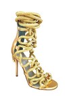 Women's Open Toe Lace Up Ankle Straps Braided Heeled Sandals US10 — photo 4