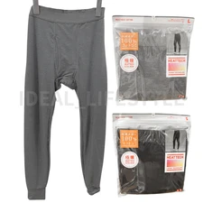 UNIQLO HEATTECH Extra Warm Cotton Tights S-4XL Black/Dark Gray Men 479468 NWT
