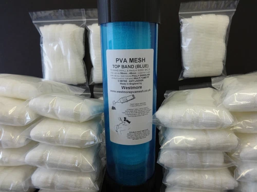 PVA NETZ BREIT 38 mm Rohr & Minen machen Strumpf Pellet Boilie Köder Karpfen Mix Taschen