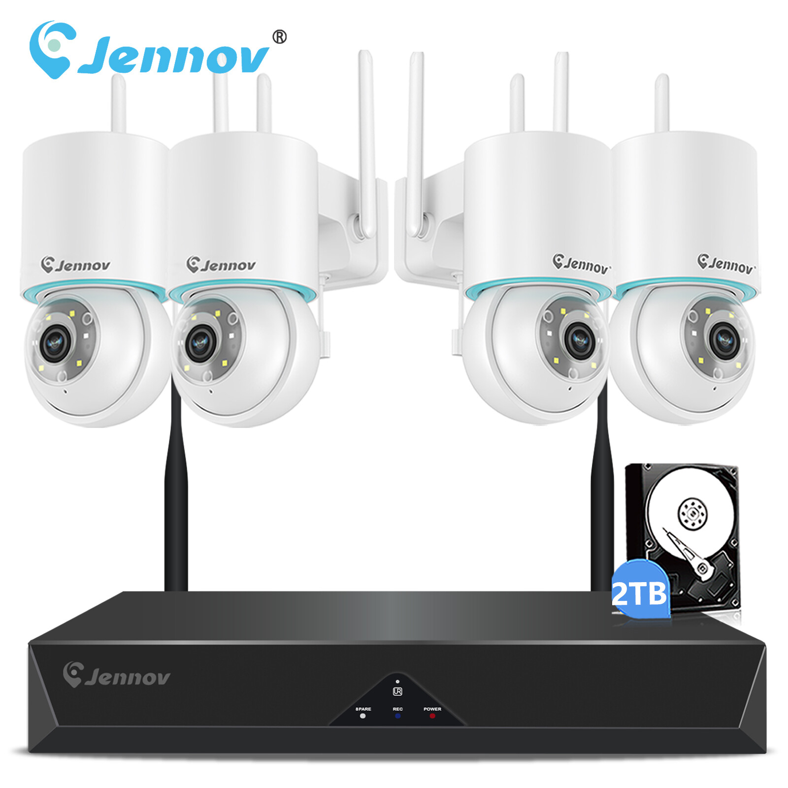Security Camera System Wireless 5MP NVR Security IP Camera System Two Way Audio-image