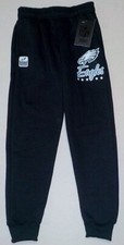 PHILADELPHIA EAGLES YOUTH SWEATPANTS S M L NWT BLACK POLYESTER BOYS LOGO