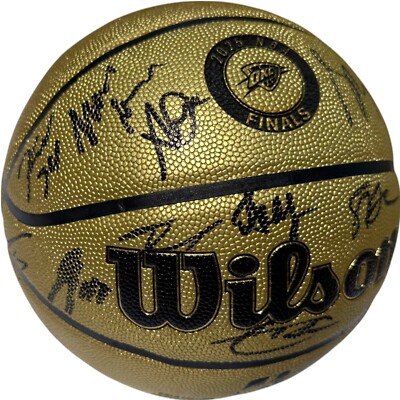 2025 OKC THUNDER TEAM SIGNED NBA FINALS BASKETBALL SHAI GILGEOUS