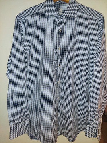 Bugatchi Uomo Herren Hemd, blau/weiß kariert, Größe 18-1/2 34/35 - Bild 4 von 7