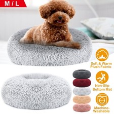 Pet Dog Cat Bed Fluffy Soft Warm Calming Bed Sleeping Kennel Nest For S/M Dog