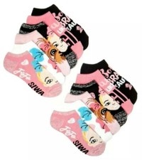 Jojo Siwa Girl's No Show Socks Size LARGE 6 Pairs pack NWT Shoe Size 4-10