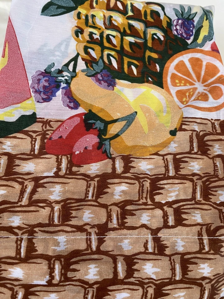 VINTAGE 70s VALANCE & TIER SET 58”x36” STYLE FRUIT SALAD NEW SEALED New Curtains - Image 3 of 4