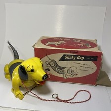 ORIGINAL SLINKY DOG PULL TOY - VINTAGE 1960's JAMES INDUSTRIES PULL TOY IN BOX
