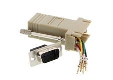 DB9 Male 9-Pin Serial RS232 to RJ12/RJ11 Female Modular 6P6C Adapter Telephone