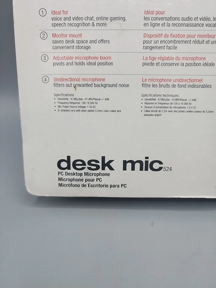 Labtec Mic 524 Microphone PC MAC Desktop Computer Unidirectional 980182-0403 - Image 4 of 4